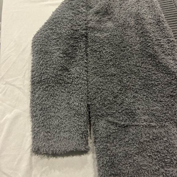 Barefoot Dreams CozyChic Relaxed Open Front Cardigan Dark Gray Pockets Worn Once - Picture 3 of 12